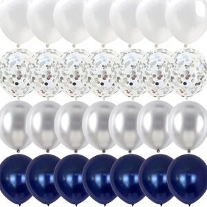 13pc 12” Blue and Silver Balloons Zeta Phi Beta Dallas Cowboys Colors